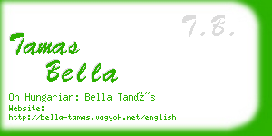 tamas bella business card